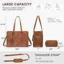 LOVEVOOK Laptop Bag for Women Vintage Leather Work Tote 15.6 inch Large Capacity Computer bag with Clutch Purse for Office, Travel, Casual