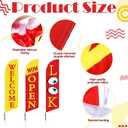 Mindsoft 3 Pcs 12 Feet Open Themed Feather Flag for Business Advertising Outside Look Now Open Welcome Red Yellow Flag Banner for Grand Openings (Pole Hardware Not Included)