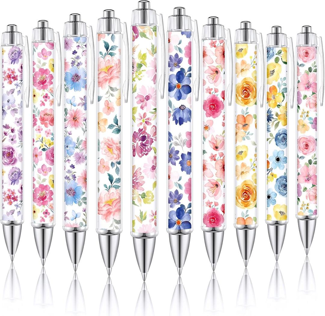 TecUnite 30 Pcs Flower Ballpoint Pens Floral Pens Bulk Floral Birthday Party Favors for Women 1.00 mm Black Ink Flower Fine Point Smooth Writing Journaling Gifts Office Supplies