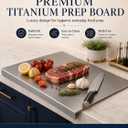 2026 New 100% Pure Titanium Cutting Board with 90° L-Shaped Counter Lip, Anti-Slip Chopping and Kneading Board for Meat, Fruit, Vegetables, Bread Dough and Baking (20"x16"), 16"L x 12"W