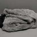 MEGO Kids Fluffy Faux Rabbit Fur Bean Bag Chair Cover(No Filler), Cozy Shaggy Wide Striped Stuffed Animal Storage Bean Bag for Plush Toys, Fuzzy Ribbed Beanbag Cover Kids Girls Teens Adult, Light Grey, Small(28"x28"x32")