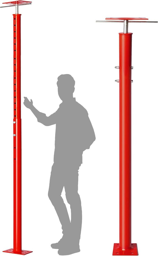 2 Pack House Floor Jacks Post Pole for Leveling, 48"- 93" Height Range Lifting Shore House Jack Post, Adjustable Support Beam Basement House Jacks for Temporary Support, 18000 lbs Max Load Capacity