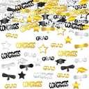 KatchOn, Congrats Grad Graduation Confetti 2025 - Pack of 1000 | Black and Gold Grad Decorations Class of 2025 | Grad Confetti Class of 2025 for Black and Gold Graduation Decorations 2025