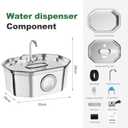 Cat Water Fountain Stainless Steel 108oz/3.2L, APAUK Automatic Pet Fountain Dog Water Dispenser with Water Level Window, Quiet Cat Fountain for Drinking, Inside with Replacement(2 Filters&2 Sponges)