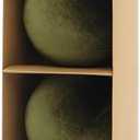 6inch Big Green Velvet Christmas Ornaments, 2pcs Flocked Ornaments Balls Sets for Christmas Tree Decorations