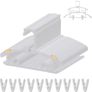 50 Pack Baby Clothes Hangers with 16 Clips, 11-15 inch Adjustable Kid Hanger, Multifunctional Children Hanger for Girl Boy Toddler Kids Child(White)