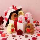9 Pcs Capybara Plush Keychain with Heart, Cute Small Capybara Tiny Stuffed Animal Toy for Backpack Bag Charms Classroom Graduation Party Favors Father's Day Valentines Birthday Gifts