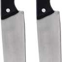 UQJE 2PC Fake Knife with Blood Halloween Butcher Silver Kitchen Knife Toy Horror Cosplay Prop (12", Style 1)