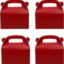 30Pcs Dark Red Party Favor Gift Box, Gable Box,Cardboard Treat Box, Goodie Candy Box. Perfect for Birthday Babyshower or Any Fun Red Theme Party