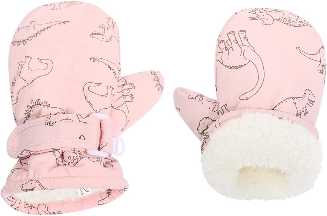 Fleece Lined Mittens for Baby Boys Girls,Baby Toddler Little Kids Winter Gloves Mittens - 2 Pair Pack (2-4 Years)