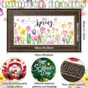 Tinideya 5 Pcs Interchangeable Seasonal Door Mat Inserts 23 x 11 Inches 29 x 17 Inches St. Patrick's Day Easter Spring Welcome Non Slip Frame Rugs Bunny Tulip Front Door Porch Entryway Outdoor Decor