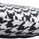 Women's Luxury Houndstooth Pattern Beret Beanie Hat (Black/White)