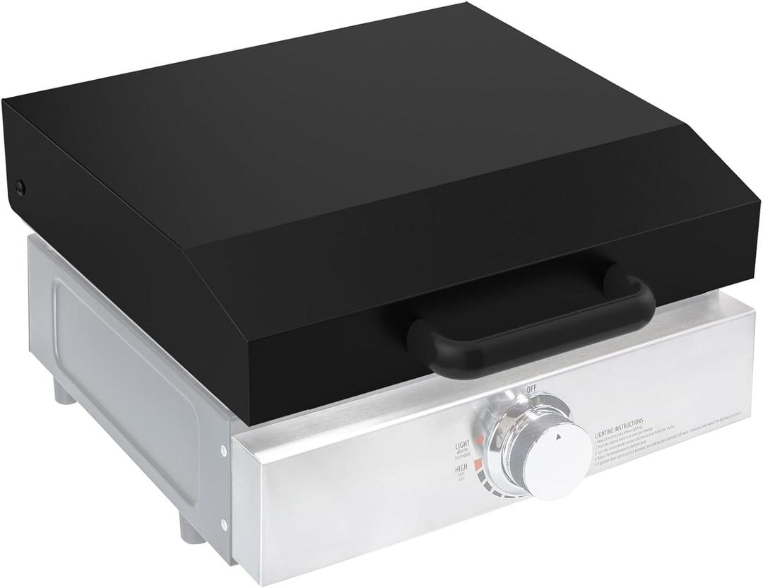 Stanbroil Hard Cover Hood for Blackstone 17" Table Top Griddle with Rear Grease System, Hinged Lid Hard Top Lid with Handle, Black