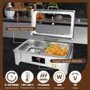 Electric Chafing Dishes Buffet Set: Stainless Steel Chaffing Server Chafer with Temperature Control (Half Size)