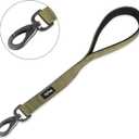 Hyhug Short Dog Leash Heavy Duty Nylon with Comfortable Padded Handle, Durable Training Pet Leashes for Small Medium Large Dogs (18 Inches, Military Green)