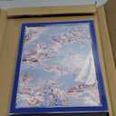 Laura Ashley 8x10 Riverside Blue Enamel Picture Frame, Silver Metal Edge with Easel, for Countertop, Tabletop Display, Bookshelf, Desk, Wall Décor, Photo Gallery (8x10, Riverside Blue W/ Silver)