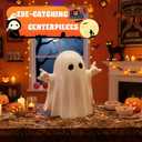 OYB Halloween Ghost Figurine,Spooky Resin Statue, Cute Finger Ghost Ornaments,Halloween Decor,Porch and Indoor Spooky Home Decor Gifts(A)