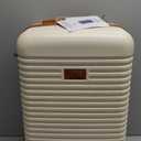 Coolife Suitcase Set 3 Piece Luggage Set Carry On Travel Luggage TSA Lock Spinner Wheels Hardshell Lightweight Luggage Set(White, 3 piece set (BP/TB/20))