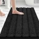 Bcoimo 30"×20" Chenille Bath Mat – Non-Slip with Backing Bath Rug Ultra-Absorbent and Machine Washable Bathroom Mat Quick-Dry Design. Ideal for Bathroom and Tub Areas