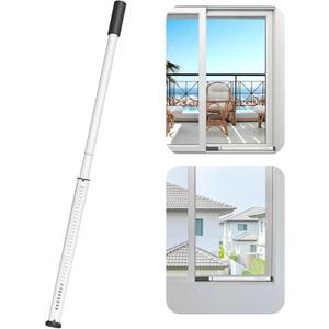 AceMining Sliding Door Security Bar,Heavy Duty Sliding Patio Door Lock Bar, 20-50inch Adjustable Multi-use Window Security Bars, Sliding Door Stopper,White,1Pack