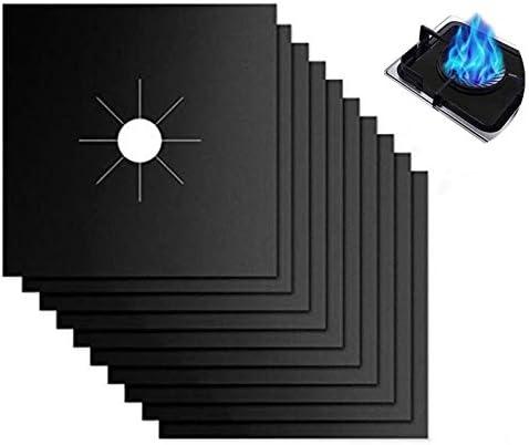 Forlivese Reusable Gas Stove Burner Covers -10 Pack Non-Stick Stovetop Burner Liners Gas Range Protectors Size 10.6x 10.6 Inch Cuttable Dishwasher Safe Easy to Clean