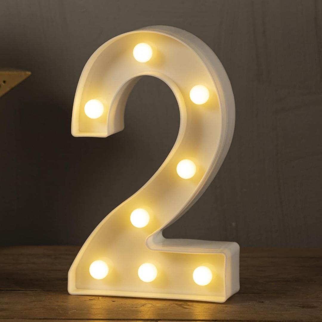 HXWEIYE Light Up Numbers-2, 6 and Letter-D,O, G, A, R, LED Marquee Number Lights Sign 26 Alphabet and 10 Number Big Light Led Letters for Party Birthday Bar Battery Powered Christmas Decor Letter Lights (Warm White), 8 packs