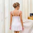 dream love Women's Lingerie Sexy Nightwear Spaghetti Strap Nightgown Babydoll Chemise S-XXL (XL)