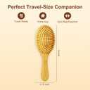 AYCBNB Bamboo Hair Brush for Hair Growth, Detangler Hairbrush with Natural Bamboo Bristles, Wooden Paddle Brush for Scalp Massage, All Hair Types, for Women, Men, and Kids