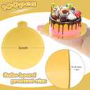 100 Pcs 5 Inch Mini Cake Boards Round Golden Mousse Cake Boards Disposable Cardboard Plate Round Coated Cakeboard for Kitchen Baking Caking Pizza Dessert Cupcake Tray (5 Inch)