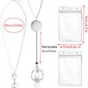 Lanyards for Id Badges Stainless Steel Metal Teacher Lanyard with Id Holder Retractable Cruise Ship Badge Holder for Women (Silver 15)