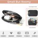 Wristlet Keychain Wallets for Women RFID Blocking Credit Card Holder Small Zipper Coin Purse Change Pouch with ID Window and Detachable Wrist Strap Khaki Black Checkered