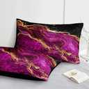 Black Gold Comforter Set Hot Pink Marble Bedding Set Queen Size Black Marble Stone Abstract Artwork Bedroom Decor Black Marble Comforter Sets for All Season