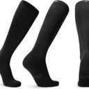 DANISH ENDURANCE 14-18 mmHg Organic Cotton Compression Socks  Graduated Support & Travel Support, Unisex, 1-3 Pack (Large, Black)