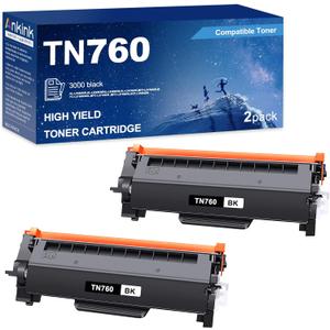 Ankink TN760 TN730 Compatible Toner Cartridge (Black,2 Pack) Replacement for Brother TN-760 730 to Use with HL-L2350DW HL-L2395DW HL-L2390DW HL-L2370DW MFC-L2750DW MFC-L2710DW MFC-L2730DW DCP-L2550DW