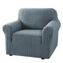 H.VERSAILTEX Chair Covers Armchair 1 Piece Stretch Couches Covers Anti-Slip Chair Covers for Living Room Soft Upgrade Thick Jacquard Fabric with Spiral Pattern(30"-40", Stone Blue)
