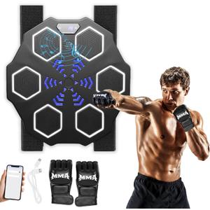 Punching Music Boxing Machine for Adults - Wall Music Punching Machine Adult w/Bluetooth, 9 Speed Level, Light up Boxing Target, Gloves - Music Boxing Machine Workout Pad for Home