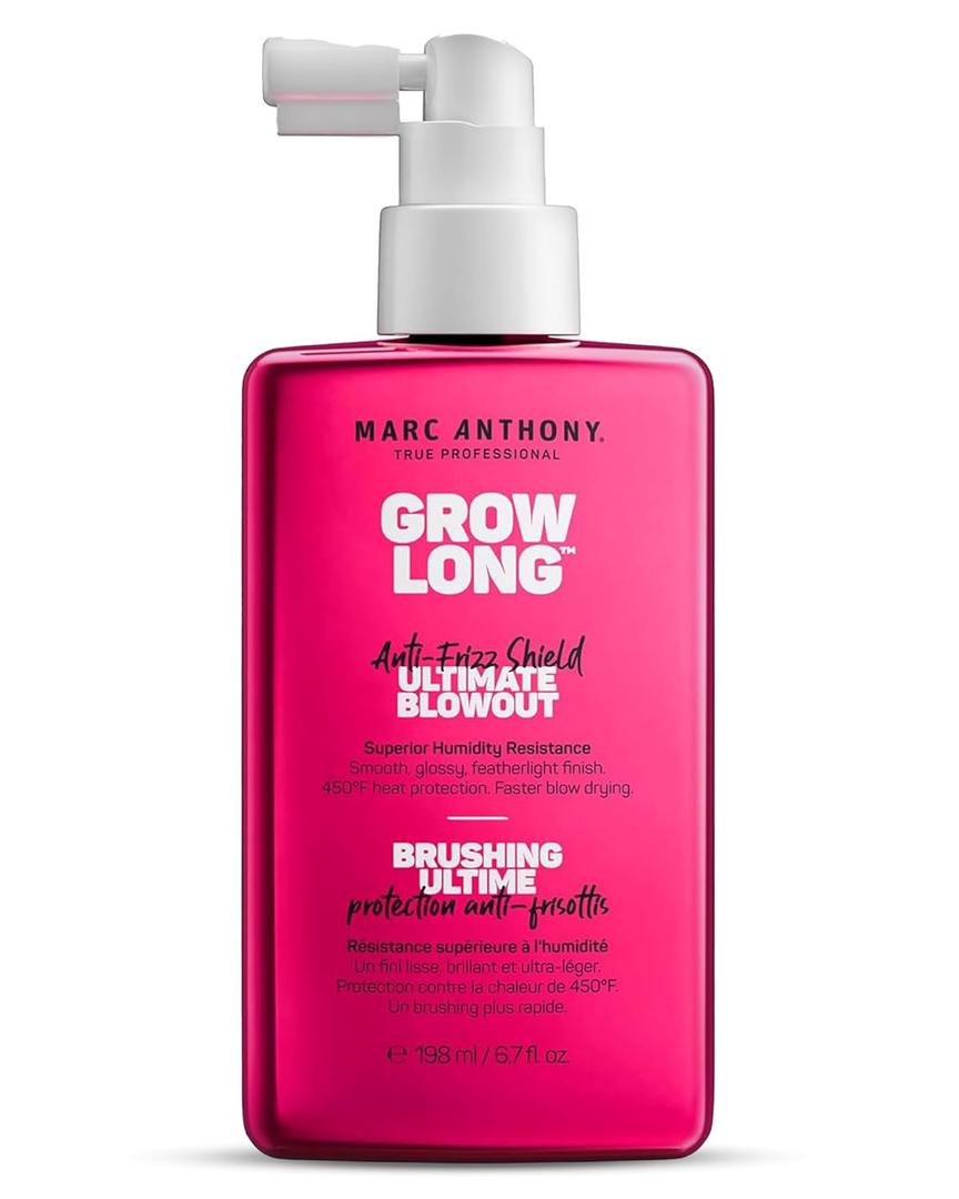 Marc Anthony AntiFrizz Shield Ultimate Blowout Spray, Grow Long  Smooth, Shiny Hair in High Humidity  Heat Protectant  6.7 oz