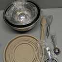 Mixing Bowls Set, 25PCS Khaki Mixing Bowls With Lids Set Stainless Steel Kitchen Large Nesting Metal Bowl 7QT to 1.5QT, Measuring Cups and Spoons for Prepping Cooking Serving