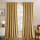 MIULEE Velvet Curtains 84 inches - Luxury Curtains for Bedroom Living Room Room Darkening Thermal Insulated Super Soft Window Drapes Rod Pocket & Back Tab, Golden, W52 x L84 inches, 2 Panels