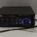 Pyle 200W Stereo Power Amplifier with Bluetooth - Dual Channel Audio Receiver - LED Display - RCA - USB - SD - MIC IN - FM Radio - AUX Input - Perfect for Home & Computer Audio - PDA29BU.5