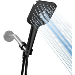 Gabrylly Shower Head with handheld, High Pressure 3-Setting Handheld Shower Head Set with 59" Stainless Steel Shower Hose and Angle Adjustable Bracket, Matte Black