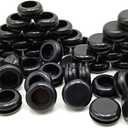 1/2 Rubber Grommets for Wiring, 3/8 in ID Double-Sided Rubber Plugs for Round Holes, Firewall Grommet Automotive, Wire Cable Protection for Metal Electric Box, 50 Pcs 10x12 mm, Black