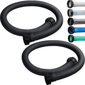 eBoot 2 Pcs 29060e Above Ground Pool Hoses 1.5" Diameter 59" Long Swimming Pool Pump Hose Replacement for Filter Pump, Saltwater System, Sand Filters Accessories(Black)
