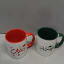Jogskeor Set of 2 Christmas Coffee Mugs 11oz, Naughty Nice Coffee Mugs, Holiday Christmas Gifts for Women Sister Friends (Red Green)
