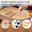 24.8in Wood Horse Race Board Game,Foldable Horse Racing Game,Large Size,with 11 Premium Metal Horses,96 Chips,2 dice,2 Boxes of Playing Cards,Storage Box,Large Storage Bag and Instruction Manual