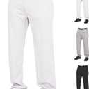 Rawlings Semi-Relaxed Full Length Baseball Pant | Solid & Piped Options | Youth Sizes | Multiple Colors (White, L)