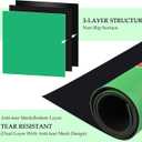 Large Mahjong Mat with Carrying Bag, Anti Slip and Noise Reduction Mahjong Table Mat for Poker, Card, Board & Tile Games 31.5 x 31.5 Inches (Green)