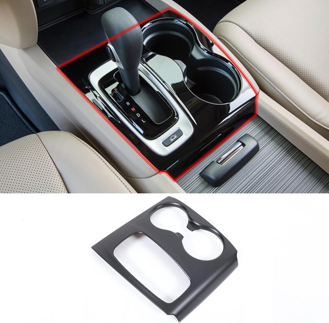 Gear Shift Panel Cover Trim for Honda Pilot 2016-2020/ Honda Ridgeline 2017-2019, ABS Automotive Center Consoles Cup Holder Cover Protector Accessories (Matte Black)