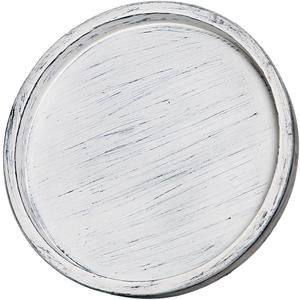 14Inch Rustic Round Wood Lazy Susan Distressed Tray-Distressed Farmhouse Turntable Tray, Cabinet Organizer, and Dining Table (White)