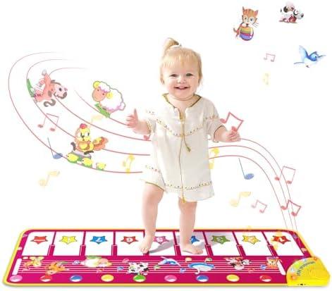 M SANMERSEN Piano Mat - Musical Keyboard Floor Playmat 39.5" Electronic Music Animal Touch Play Blanket Funny Xmas Gift Toy for 1 2 3 Year Old